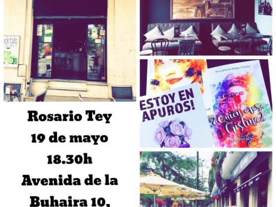 Charla en Sevilla con Rosario Tey, sobre su libro: "¿Quién eres, Cristina?". Cafetería Cachet, 19 de mayo.