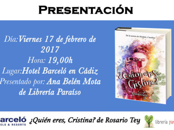 Presentación del libro "¿Quién eres, Cristina?", de Rosario Tey, en Hotel Barceló, a cargo de Librería Paraíso